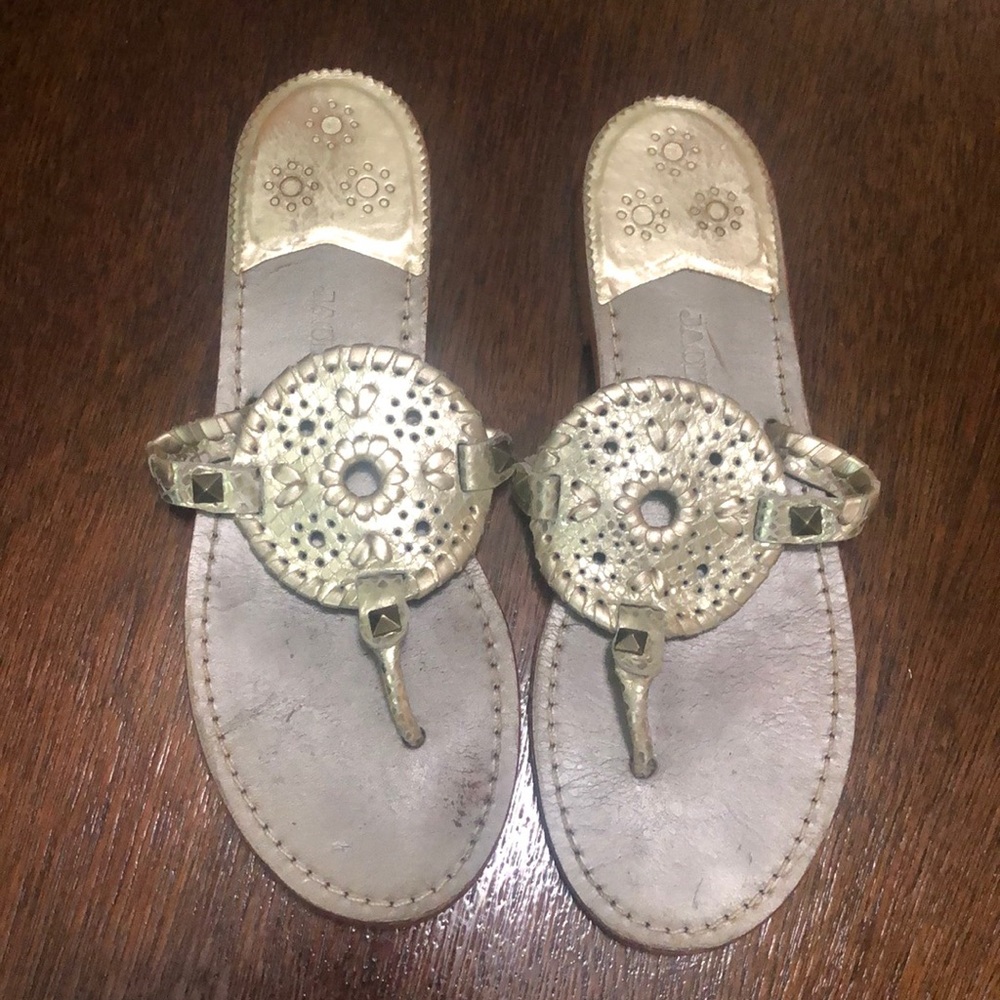 Jack Rogers Georgia Platinum Thong Sandal, 8